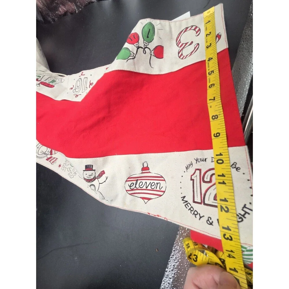 Advent Calendar Christmas Table Runner Red 14